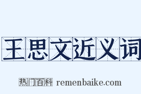 王思文近义词是什么意思的图片